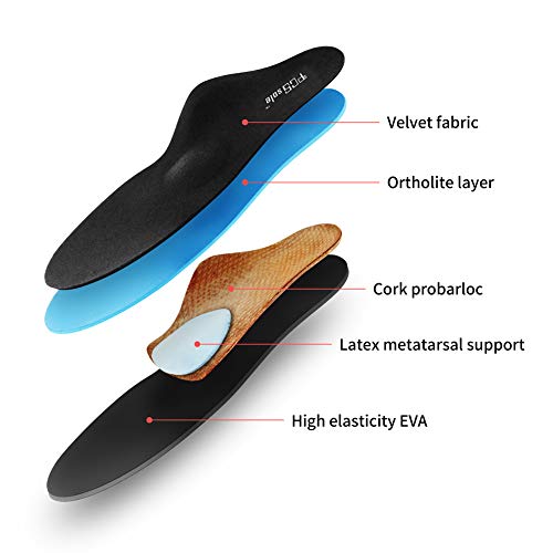 PCSsole La plantilla apoya la plantilla ortopédica funcional suave del pastel del alto arco, pie plano de la inserción, fascitis plantar, dolor de pie EU43-44(28cm)