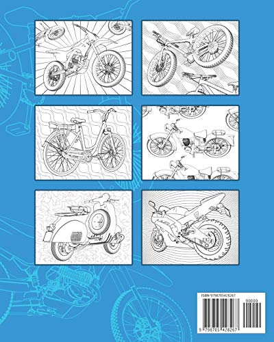 Pedal And Motor Bikes Coloring Book: Motorcycles, Bicycles, Scooters And More