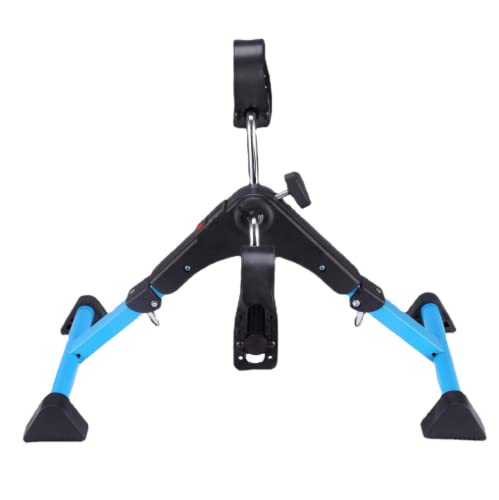 Pedales Estaticos,Mini Bicicleta Estática,Pedaleador Plegable LCD Pantalla Máquina de Brazos y Piernas Rehabilitación con Engranajes Antideslizantes (Azul)