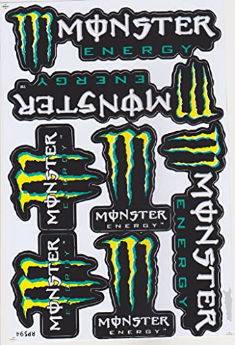 Pegatina autoadhesiva de patrocinadores de tuning Rally Monster para coche, modelo de moto, 1 página, 27 x 18 cm, para uso interior y exterior