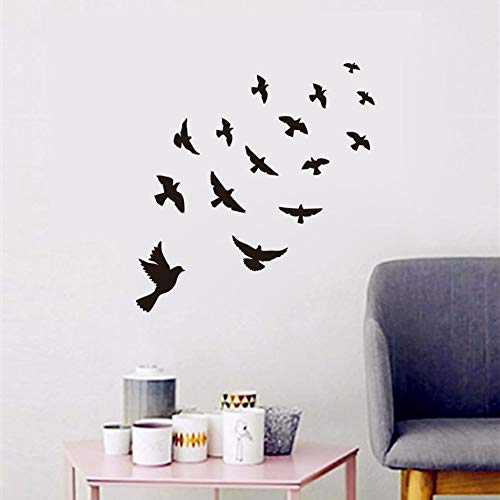 Pegatina de pared de pájaros voladores negros para habitaciones de niños, dormitorio, pegatinas de vinilo DIY para pared, calcomanía de arte mural, decoración del hogar de la habitación, A6 57x35cm