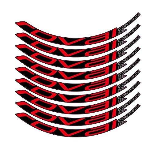 Pegatinas de Bicicleta Bicicleta de montaña Control Roval SL29 Pulgadas 25 mm Ancho Ancho Conjunto de Ruedas Color Pegatina MTB Calcomanías de Rim Motocicleta Llanta Decal Pegatinas (Color : Rojo)