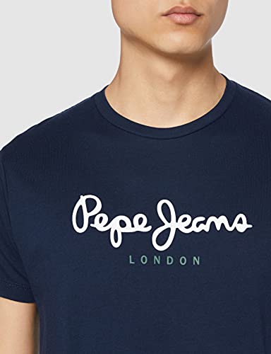 Pepe Jeans Eggo PM500465 Camiseta, Azul (Navy 595), L para Hombre
