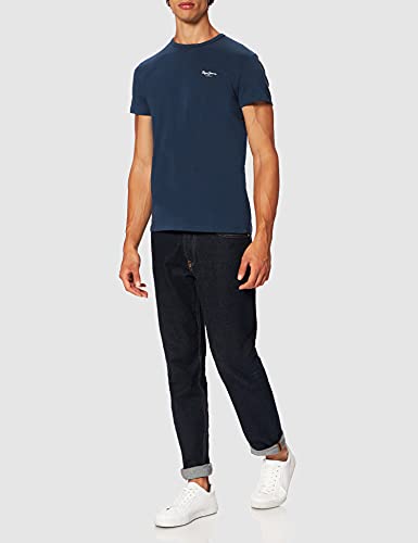 Pepe Jeans T-Shirt Original Basic S/S Camiseta, Azul (Navy 595), X-Large para Hombre