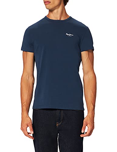 Pepe Jeans T-Shirt Original Basic S/S Camiseta, Azul (Navy 595), X-Large para Hombre