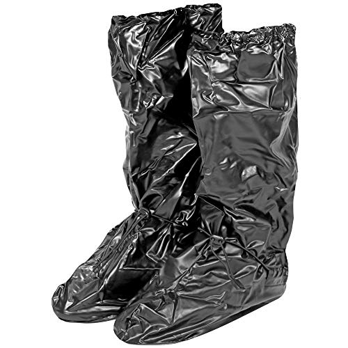 PERLETTI Cubrecalzado impermeable de PVC - resistente y reutilizable - con suela antideslizante - galochas para lluvia, nieve y fango - modelo alto - Negro (S (36-39), Negro)