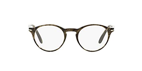 Persol 0PO3092V, Monturas de Gafas para Hombre, Striped Grey, 48