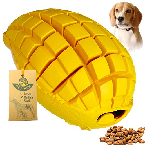 Pet-Fun Mango ultra duradero – Juguete para masticar perro de goma de larga duración para masticar masticadores agresivos, dispensador de golosinas prácticamente indestructible