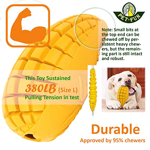 Pet-Fun Mango ultra duradero – Juguete para masticar perro de goma de larga duración para masticar masticadores agresivos, dispensador de golosinas prácticamente indestructible