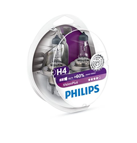 Philips 12342VPS2 VisionPlus - Bombillas H4 para faros delanteros (2 unidades) Automovil