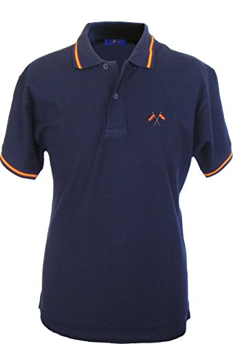 Pi2010 - Polo Hombre Marino con Bordado Bandera de España en Pecho, Marino, 100% algodón, Talla XL …