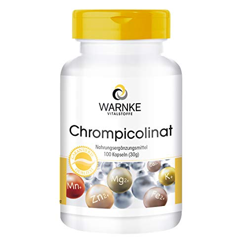 Picolinato de Cromo – 60mcg de cromo elemental – gran biodisponibilidad – Vegano – 100 cápsulas