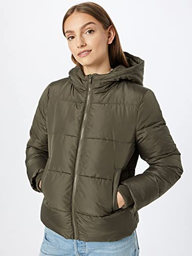 PIECES PCBEE New Short Puffer Jacket BC Chaqueta, Oliva-Negro, M para Mujer