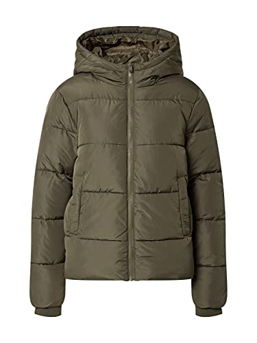 PIECES PCBEE New Short Puffer Jacket BC Chaqueta, Oliva-Negro, M para Mujer