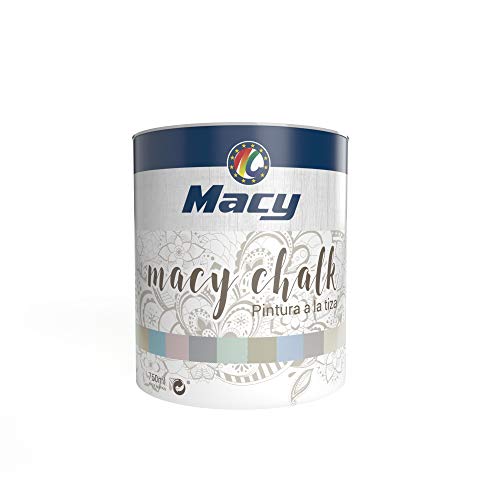 Pintura Macy-Chalk para Interior. Acabado Efecto Tiza-Empolvado. Redecora tus muebles. 750 Mililitros. Color Blanco Tiza