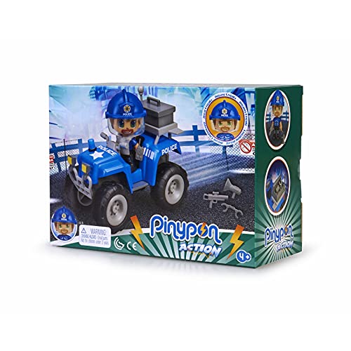 Pinypon Action - Quad con 1 Figura de policía para niños y niñas a Partir de 4 a 8 años, (Famosa 700015582)