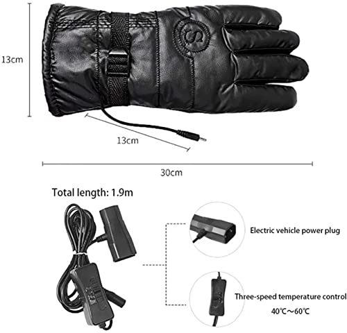 PJPPJH USB Heated Gloves Winter Electric Warming Gloves for Men and Women, Thermal Heated Gloves for Cycling Hand Warmers for Fishing, Riding, Cycling,Black