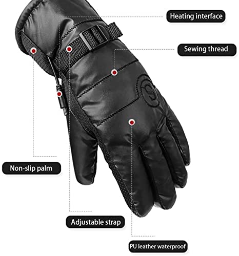 PJPPJH USB Heated Gloves Winter Electric Warming Gloves for Men and Women, Thermal Heated Gloves for Cycling Hand Warmers for Fishing, Riding, Cycling,Black