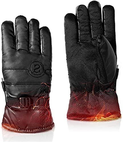 PJPPJH USB Heated Gloves Winter Electric Warming Gloves for Men and Women, Thermal Heated Gloves for Cycling Hand Warmers for Fishing, Riding, Cycling,Black