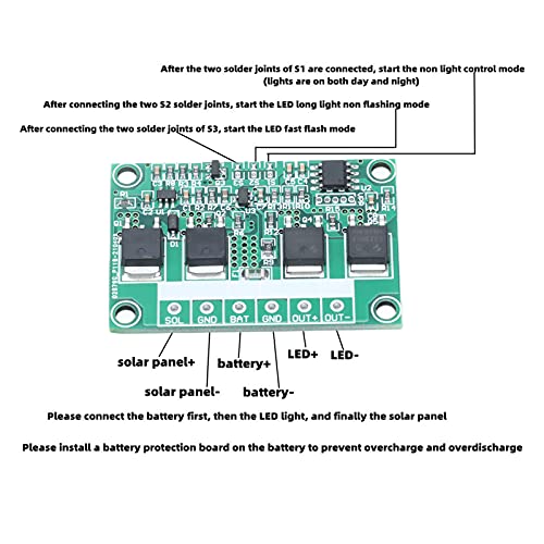 Placa De Circuito De Luz Solar De 10 A 3,7 V / 7,4 V / 11,1 V, Controlador De Luz Solar De 3,2 V-18 V, Módulo De Controlador De Lámpara Solar Intermitente De Advertencia Para Señal De Guía De Luz De P