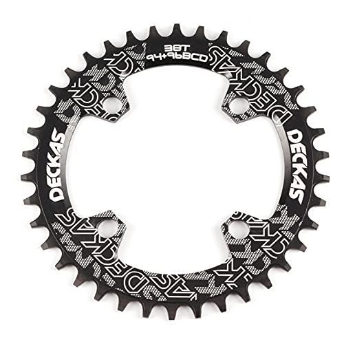 Placa Dental 94 + 96 BCD Rueda de Bicicleta 3 2T 34T 36T 38T MTB Bike Cakeing Mountain Crown Ronda Oval por M4000 M4050 GX NX X1 Manivela Traje (Chainwheel Teeth : 38T, Color : Eagle Tooth Black)