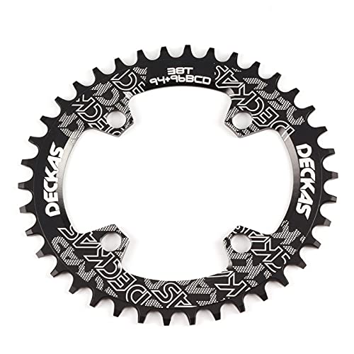 Placa Dental 94 + 96 BCD Rueda de Bicicleta 3 2T 34T 36T 38T MTB Bike Cakeing Mountain Crown Ronda Oval por M4000 M4050 GX NX X1 Manivela Traje (Chainwheel Teeth : 38T, Color : Eagle Tooth Black)