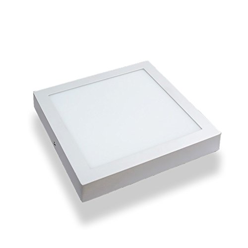 Plafón LED Cuadrado 30x30 cm,24W Blanca Cálida 3000k Panel LED Superficie Marco Blanco Alta Luminosidad Lámpara de Techo ONSSI LED