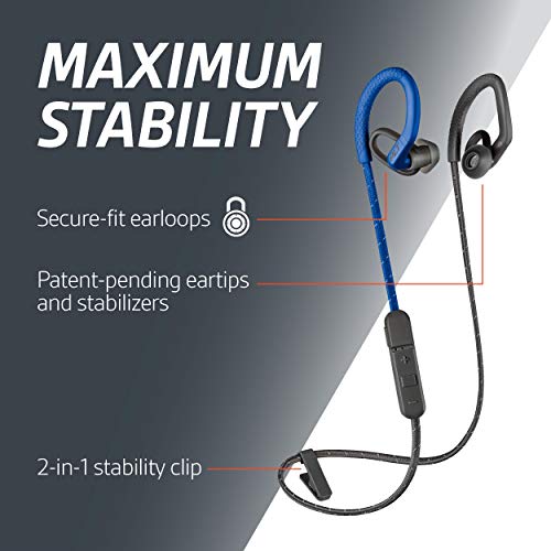 Plantronics BackBeat Fit 350 Bluetooth Auricular Deportivo, En la Oreja, Negro-Gris, Uni