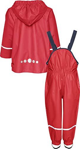 Playshoes Regen-Set Basic Chaqueta para Lluvia, Rojo (Red), 98 cm Unisex Niños