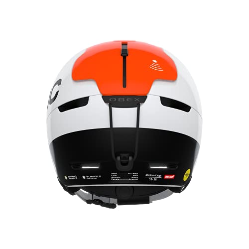 POC Obex BC MIPS Casco de esquí, Adultos Unisex, Hydrogen White/Fluorescent Orange AVIP, M-L (54-59cm)