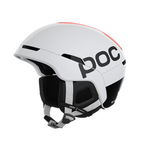POC Obex BC MIPS Casco de esquí, Adultos Unisex, Hydrogen White/Fluorescent Orange AVIP, M-L (54-59cm)