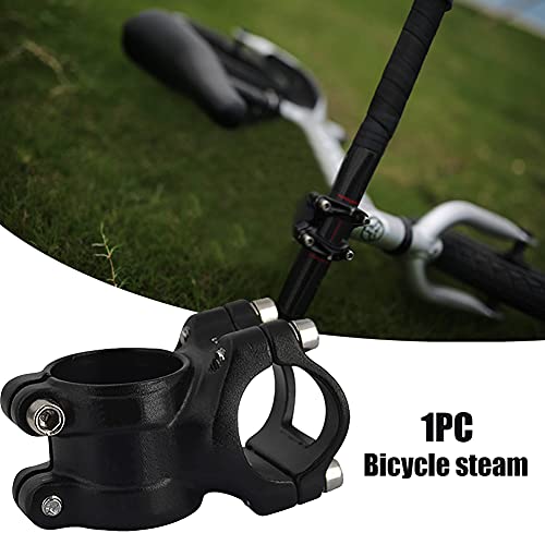 POHOVE Potencia ajustable para manillar de bicicleta, 25,4 mm, aleación de aluminio, adecuado para bicicleta de montaña, de carreras, BMX, MTB, color negro
