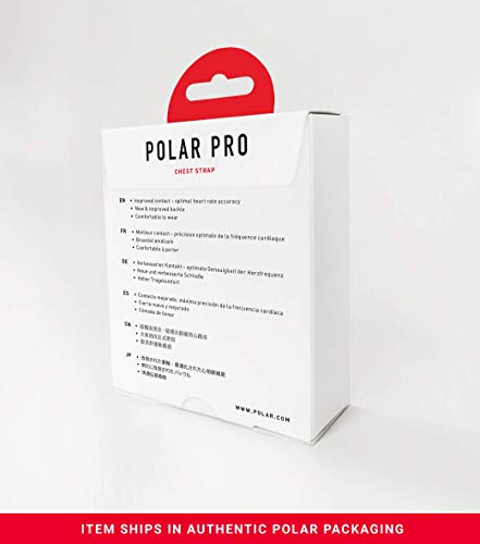 Polar Elástico Pro Strap - Elástico para sensor de frecuencia cardíaca, color negro, talla M-XXL