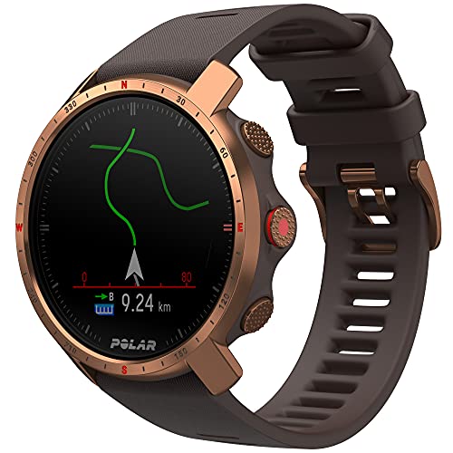 Polar Grit X Pro - GPS Multisport Smartwatch - Durabilidad Militar, Cristal de Zafiro, FC en Muñeca, Batería de Larga Duración, Orientación, para Aire Libre, Trail Running, Senderismo, MARRÓN/Cobre