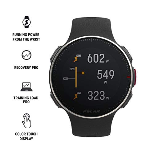 Polar Vantage V HR -Reloj premium con GPS y Frecuencia cardíaca - Sensor H10 - Multideporte y perfil de triatlón - Potencia de running, batería ultra larga, resistente al agua - Negro