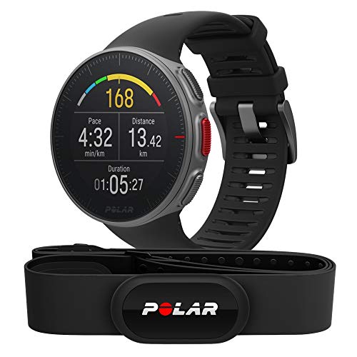 Polar Vantage V HR -Reloj premium con GPS y Frecuencia cardíaca - Sensor H10 - Multideporte y perfil de triatlón - Potencia de running, batería ultra larga, resistente al agua - Negro