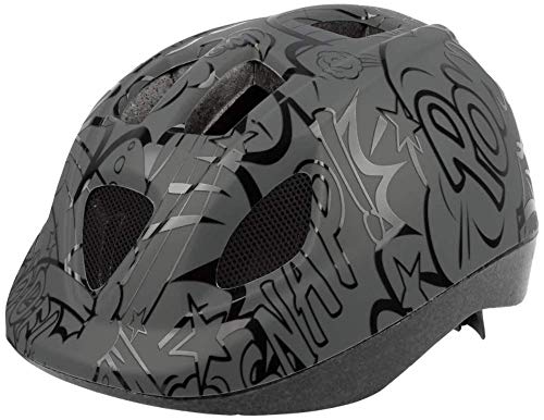 Polisport - Casco Infantil B.D. Globos, Color Gris y Negro, 46 – 53 cm