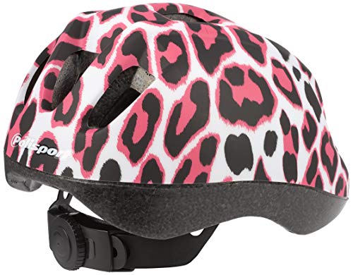 Polisport Pinky Cheetah - Casco Infantil para Bicicleta Joven, Unisex, Rosa, Talla XS 46 – 53 cm