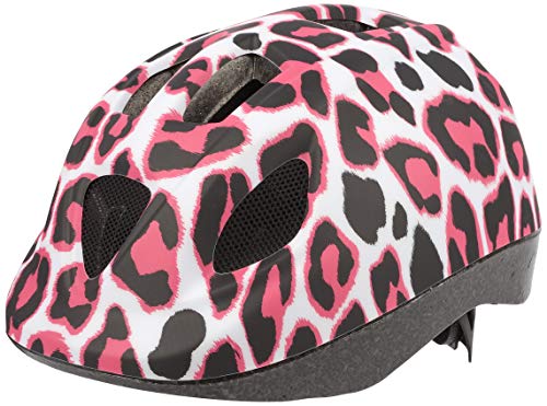 Polisport Pinky Cheetah - Casco Infantil para Bicicleta Joven, Unisex, Rosa, Talla XS 46 – 53 cm