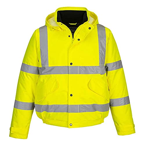 Portwest - Chaqueta de aviador con bandas reflectantes, color amarillo