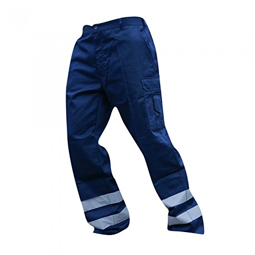 Portwest - Pantalones de trabajo Modelo Iona Safety hombre caballero (L/Reg/Azul oscuro)