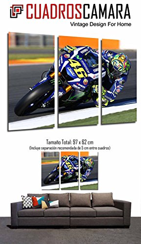 Poster Fotográfico Moto Valentino Rossi, Motorista, Yamaha, Carretera Tamaño total: 97 x 62 cm XXL
