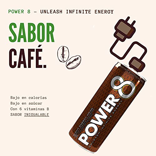 Power 8 Energy Drink Sabor Café- Caja 24 latas - La primera bebida energética saludable es Power 8