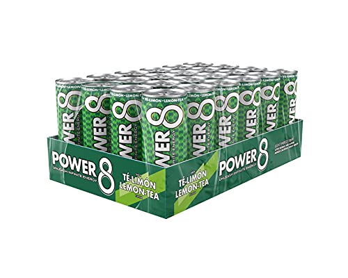 Power 8 Energy Drink Sabor Té Limón- Caja 24 latas - La primera bebida energética saludable es Power 8