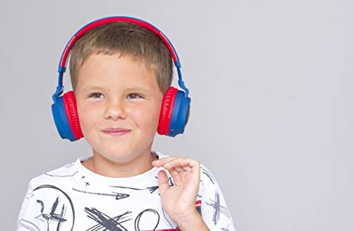 PowerLocus Auriculares Bluetooth de Diadema para niños, Cascos Bluetooth Inalámbricos, Auditiva Límite de 85DB, Sonido Estéreo, con Micrófono, Micro SD, Plegable, Estuche Cascos para Movil, Tablet,PC