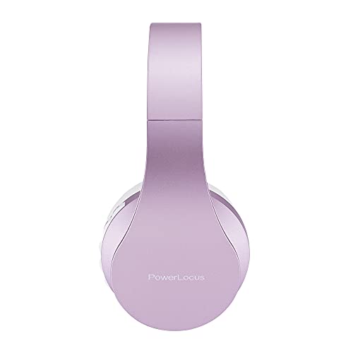 PowerLocus P1 – Auriculares Bluetooth inalambricos de Diadema Cascos Plegables, Casco Bluetooth con Sonido Estéreo con Conexión a Bluetooth Inalámbrico y Audio Cable para Movil,PC,Tablet-Morado/Blanco