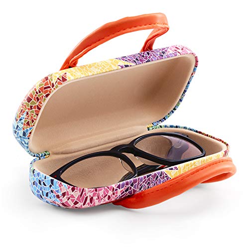 PracticDomus - Funda Rígida Universal para Gafas, Cierre Flex y Asas Flexibles, Interior Forrado en Símil de Terciopelo. Diseño Gaudí