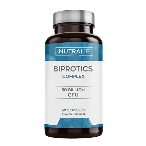 Probiótico Biprotics 50 mil millones de UFC por dosis | 10 cepas naturales | 60 cápsulas vegetales | Biprotics Complex | Nutralie