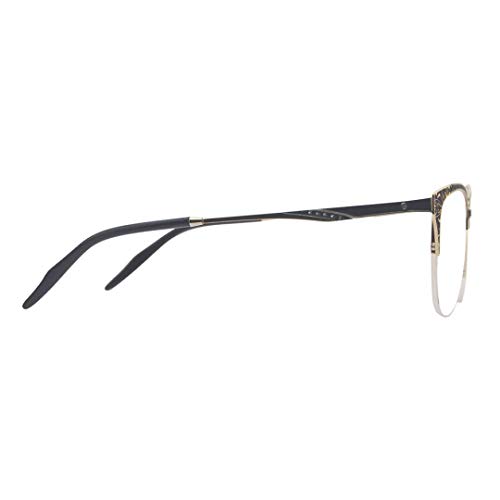 ProEyes Canis, Gafas de lectura multifocales progresivas con pedrería y flex, sin aumento en la lente superior, lente de resina anti luz azul (Black, 3.00 x)