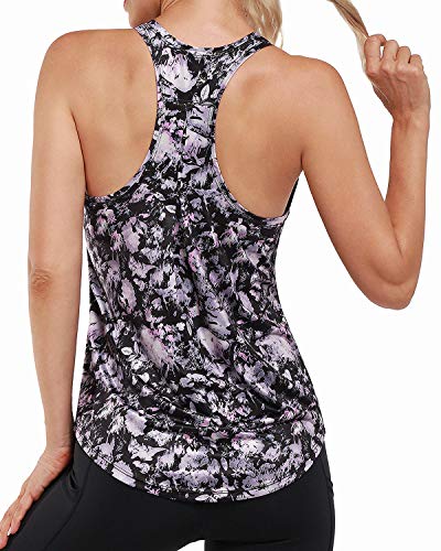 Promover Tank Top Camiseta sin Mangas Deportiva Tirantes para Mujer Ligera Plisada Suelta Espalda Cruzada para Fitness Yoga Running